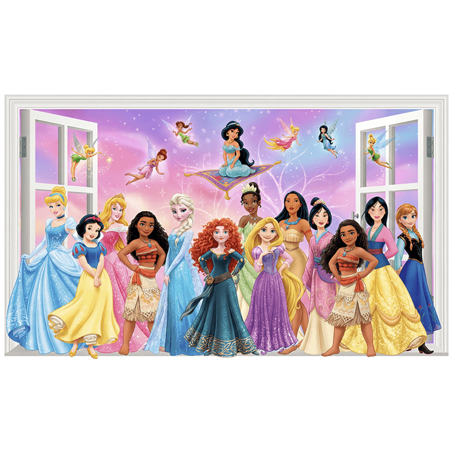 Stickers for Kids: Window to Fairy Tale Princesses with Magic Fairies