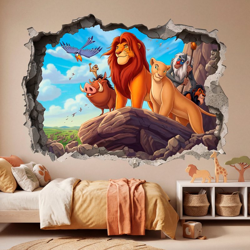 Stickers for Kids: Wall Hole The Lion King and Friends