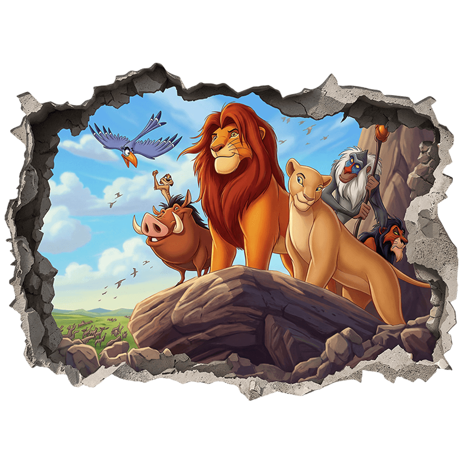 Stickers for Kids: Wall Hole The Lion King and Friends