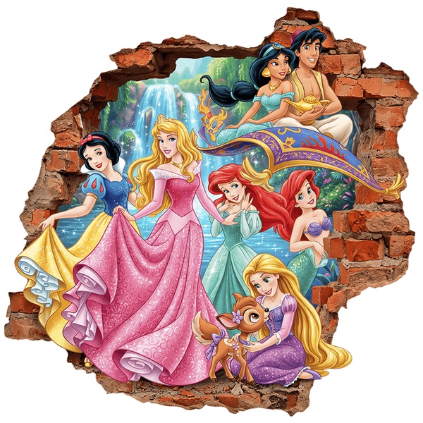 Stickers for Kids: Wall Hole Disney Princesses and Aladdin