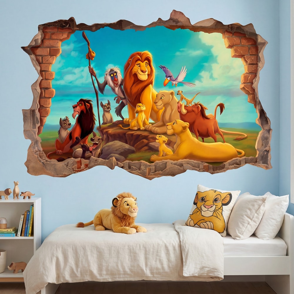 Stickers for Kids: Wall Break Lion King Family