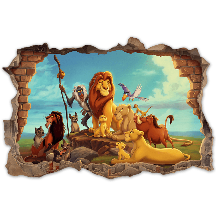 Stickers for Kids: Wall Break Lion King Family