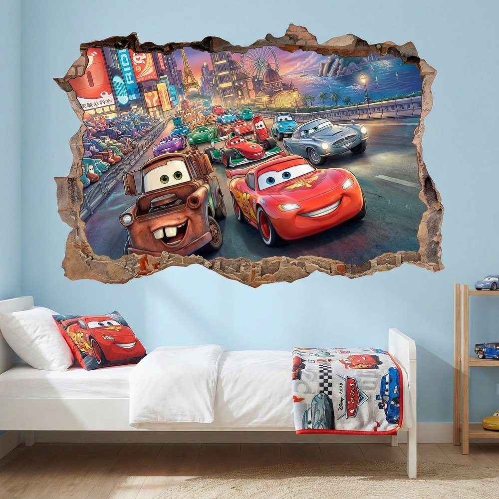 Stickers for Kids: Wall Break Pixar Cars Car Race