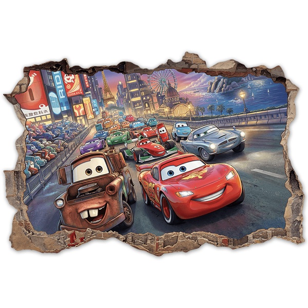 Stickers for Kids: Wall Break Pixar Cars Car Race