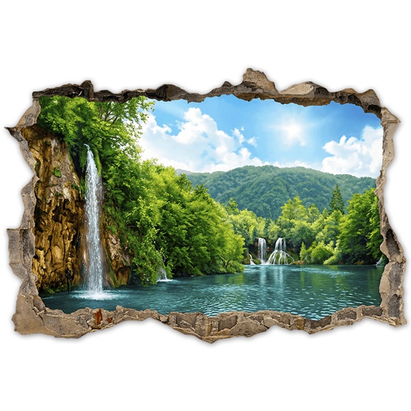 Wall Stickers: Natural Waterfalls Lake Wall Break
