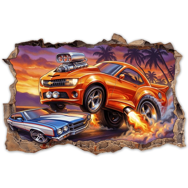 Stickers for Kids: Muscle Cars Action Wall Break