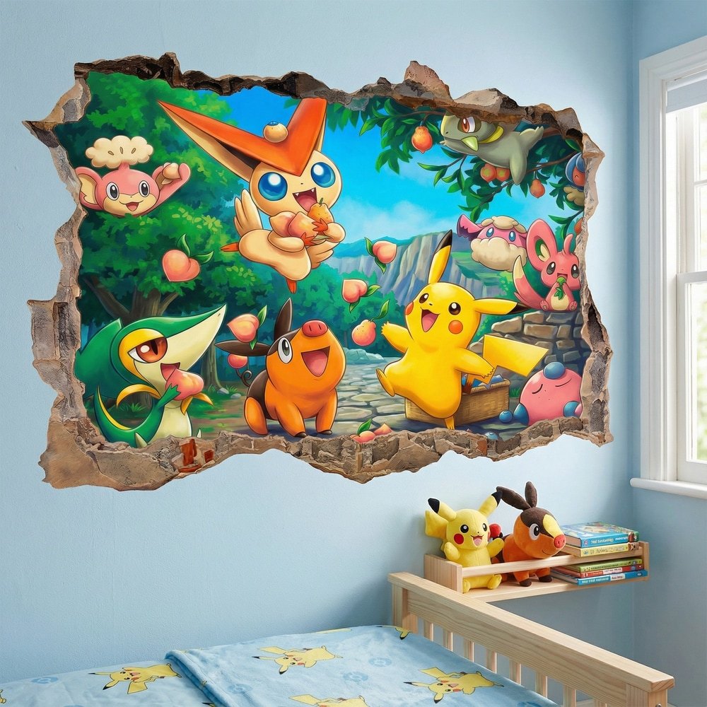 Stickers for Kids: Pokémon Friends Pikachu Wall Break