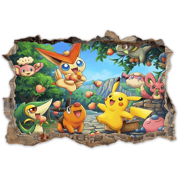 Stickers for Kids: Pokémon Friends Pikachu Wall Break