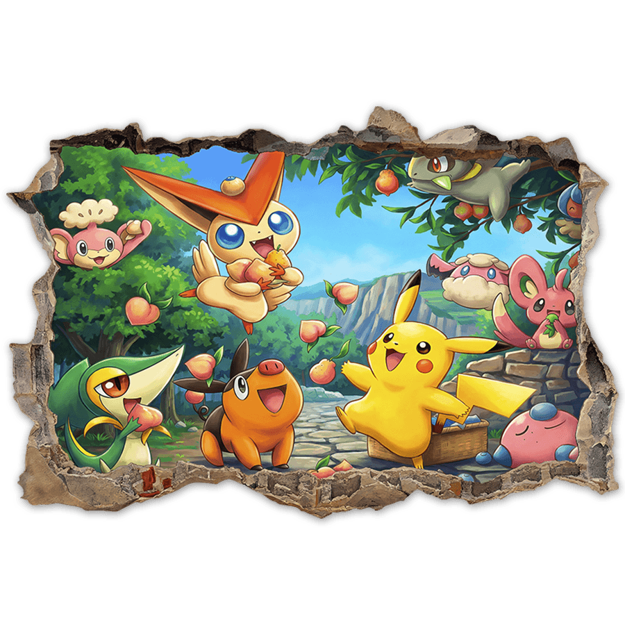 Stickers for Kids: Pokémon Friends Pikachu Wall Break