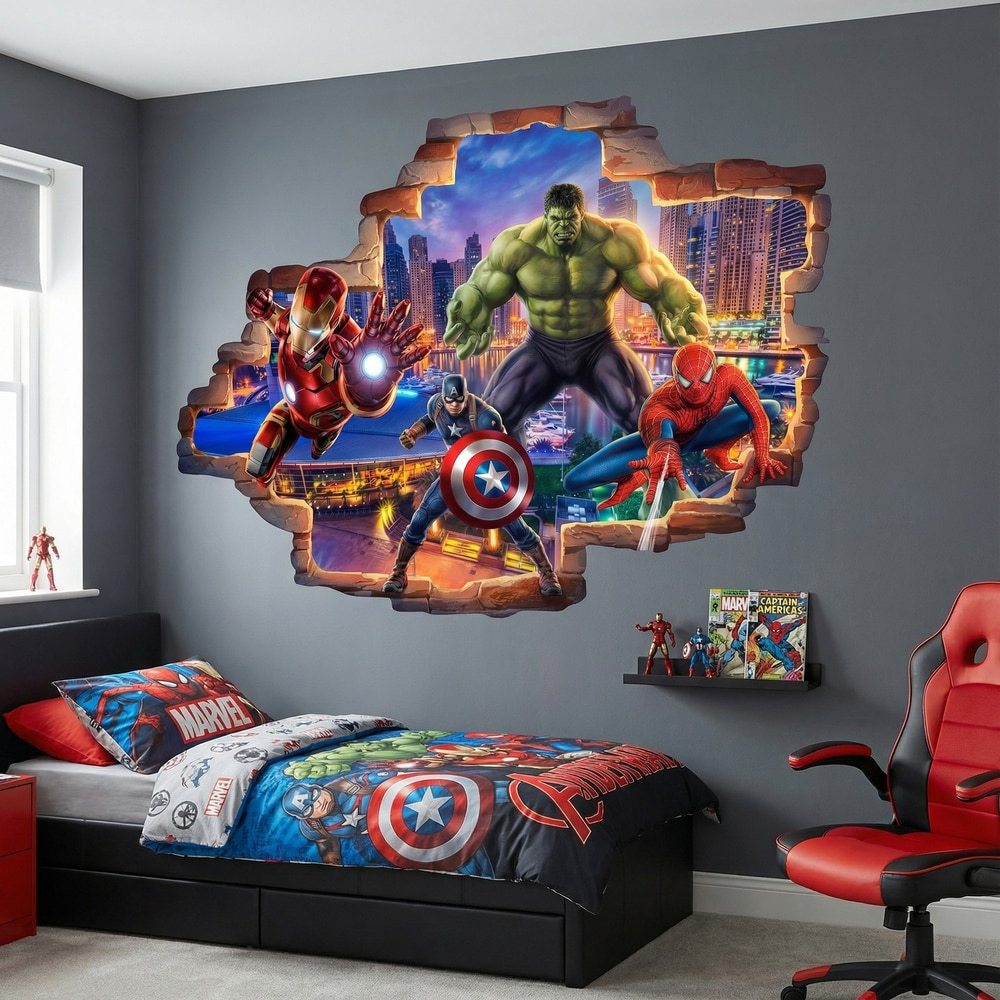 Stickers for Kids: Marvel Heroes Action Wall Break