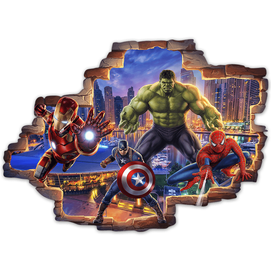 Stickers for Kids: Marvel Heroes Action Wall Break
