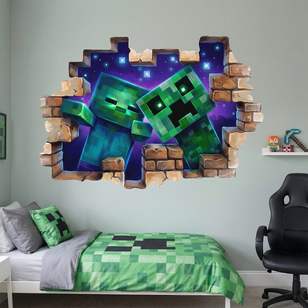 Wall Stickers: Minecraft-Style Wall Break Zombies & Creeper