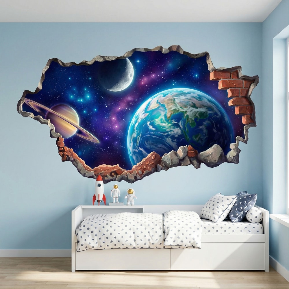 Stickers for Kids: Wall Break Universe and Planets