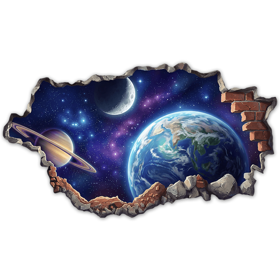 Stickers for Kids: Wall Break Universe and Planets