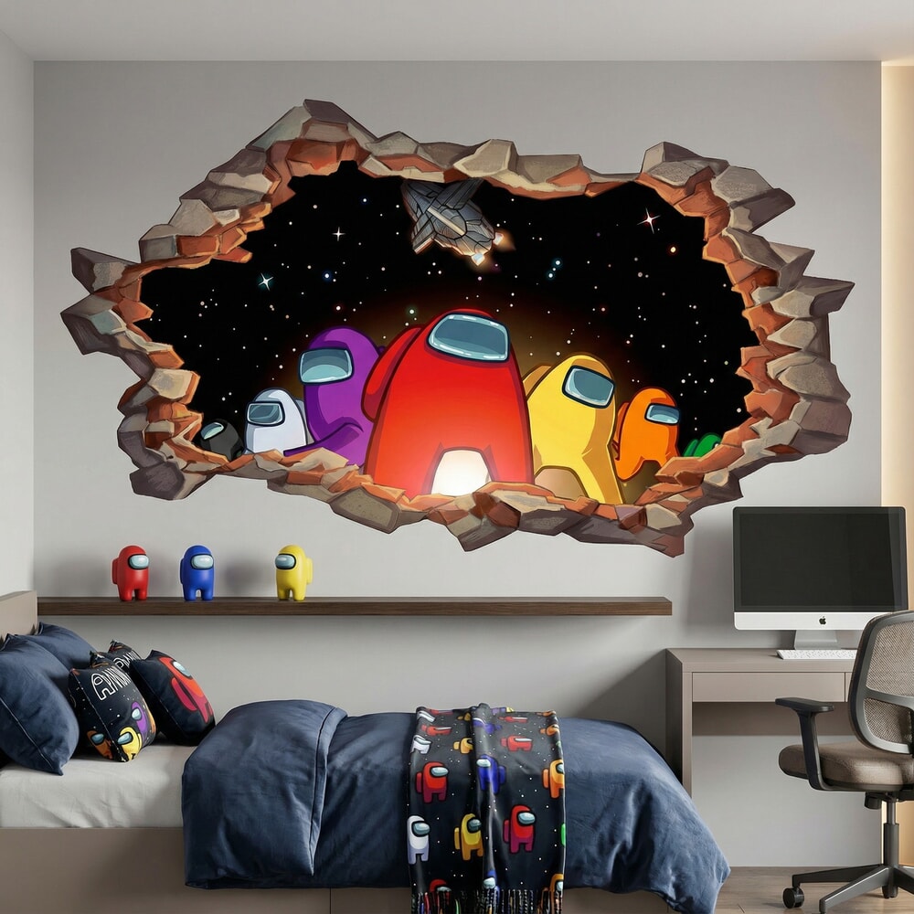 Stickers for Kids: Among Us Wall Break