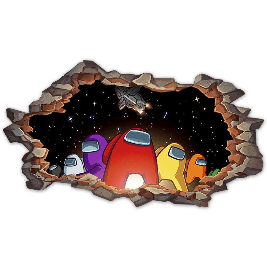 Stickers for Kids: Among Us Wall Break