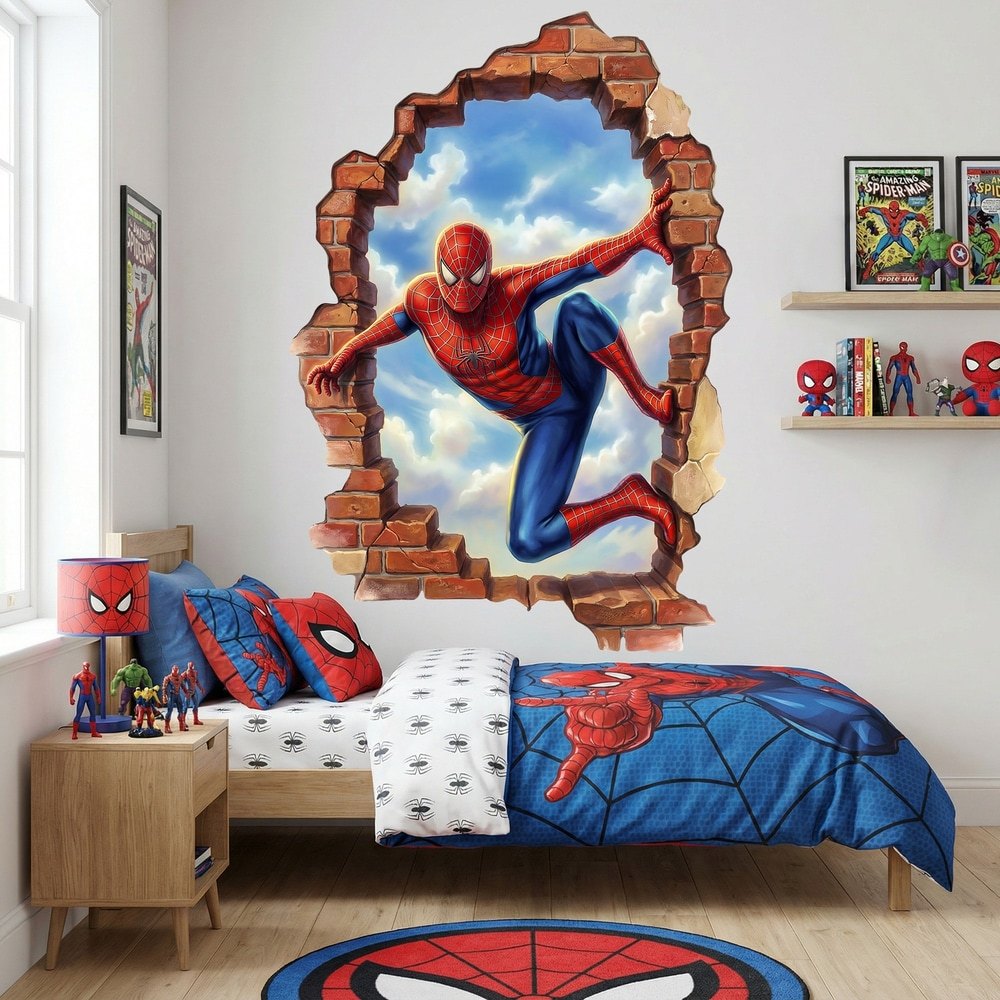 Stickers for Kids: Vertical Wall Break Spider-Man