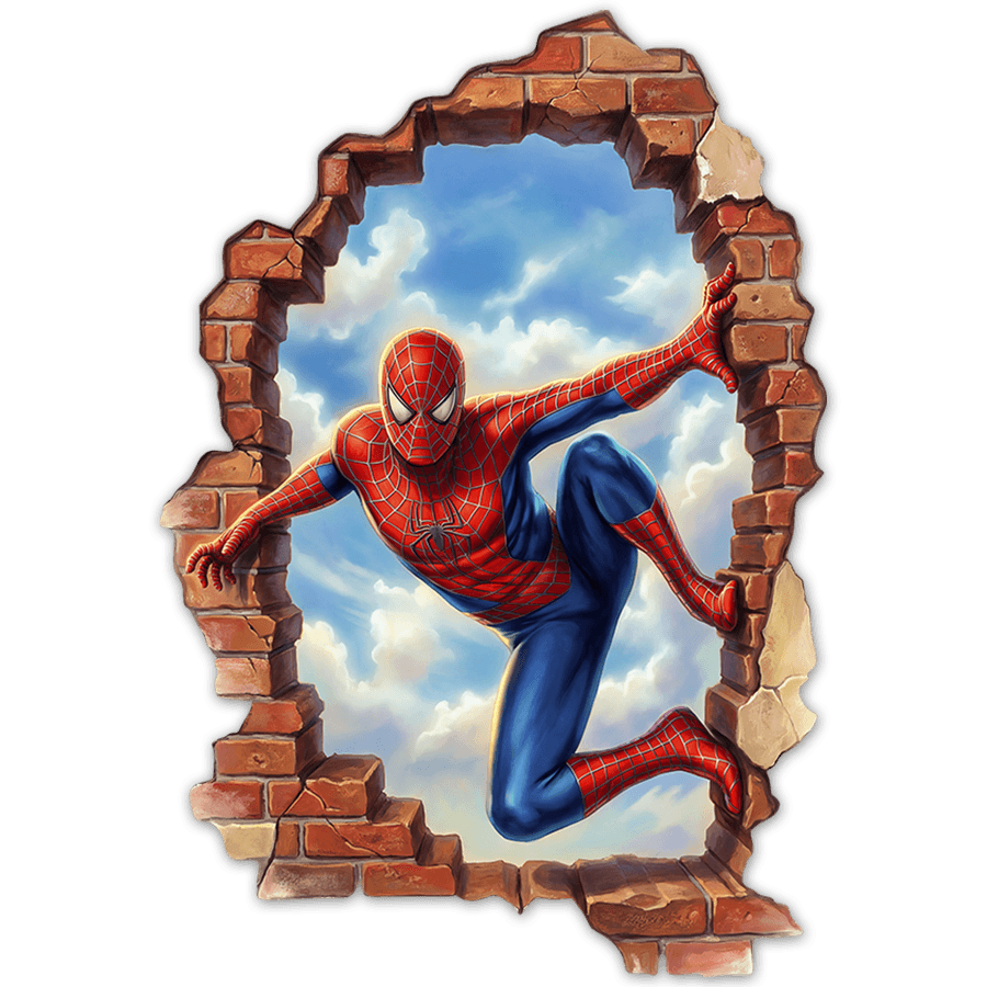Stickers for Kids: Vertical Wall Break Spider-Man