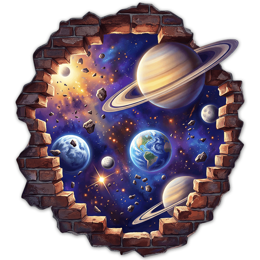 Stickers for Kids: Wall Break Universe Planets