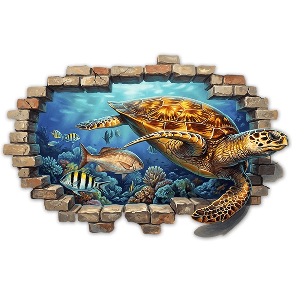 Wall Stickers: Sea Turtle Reef Wall Hole