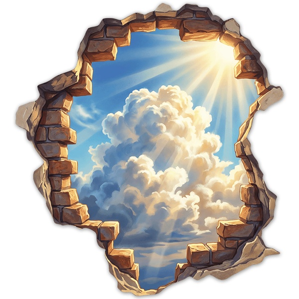 Stickers for Kids: Wall Hole Sky Through the Clouds