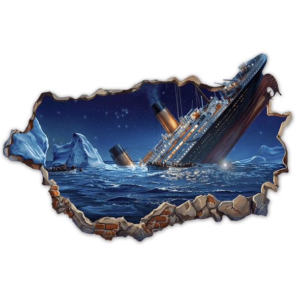 Wall Stickers: Wall Hole Titanic Sinking