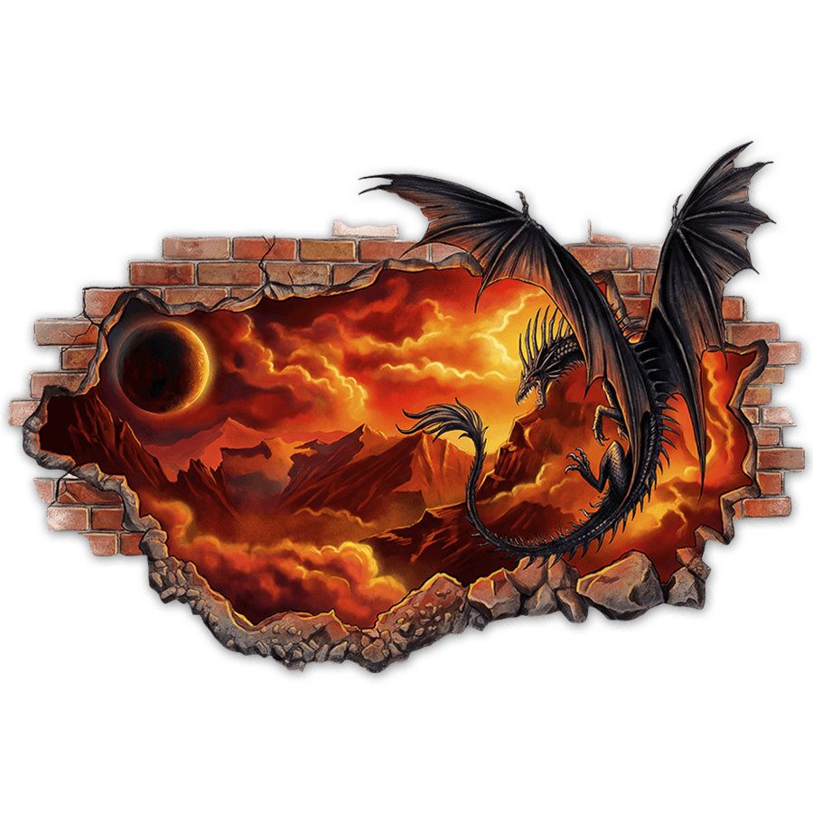 Wall Stickers: Eternal Fire Dragon Wall Break