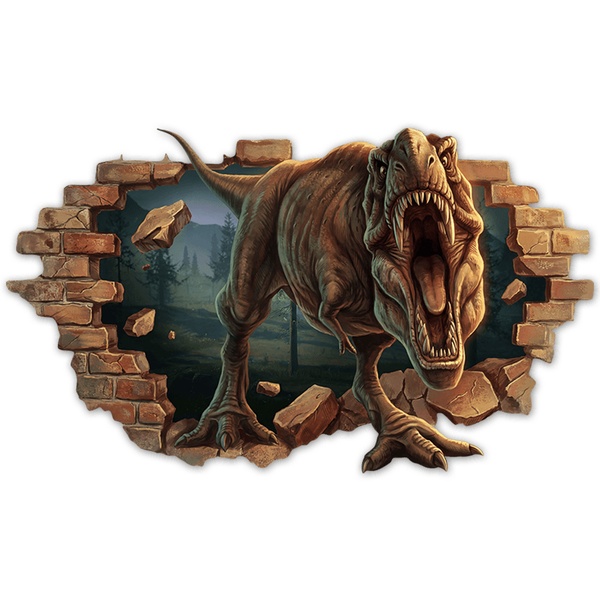 Stickers for Kids: Furious T-Rex Wall Break
