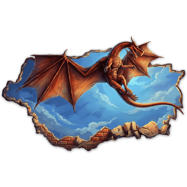 Wall Stickers: Flying Dragon Wall Break