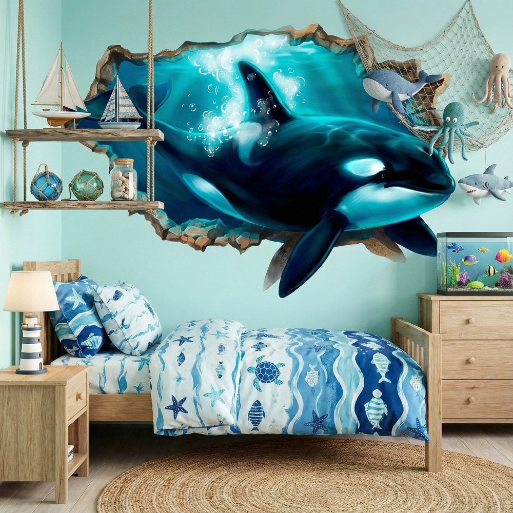 Wall Stickers: Giant Orca Wall Break
