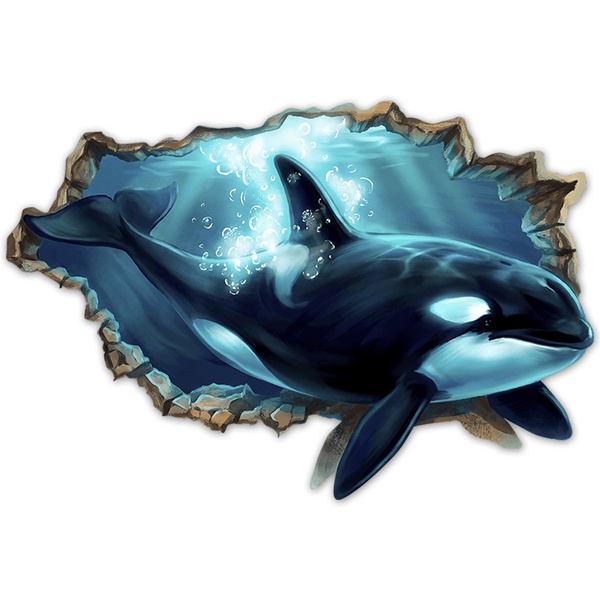 Wall Stickers: Giant Orca Wall Break