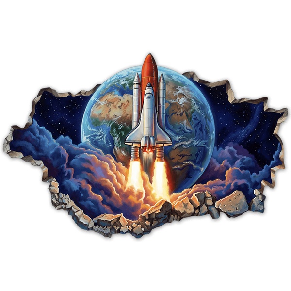 Stickers for Kids: Space Launch Wall Break