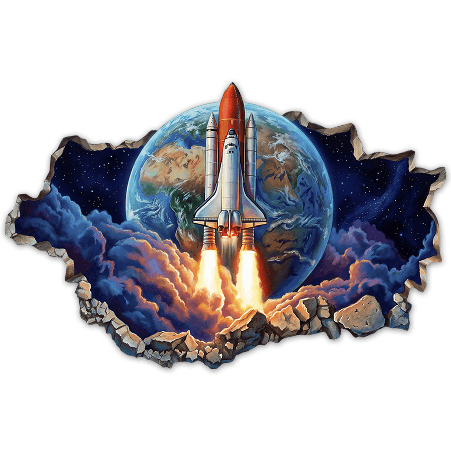 Stickers for Kids: Space Launch Wall Break