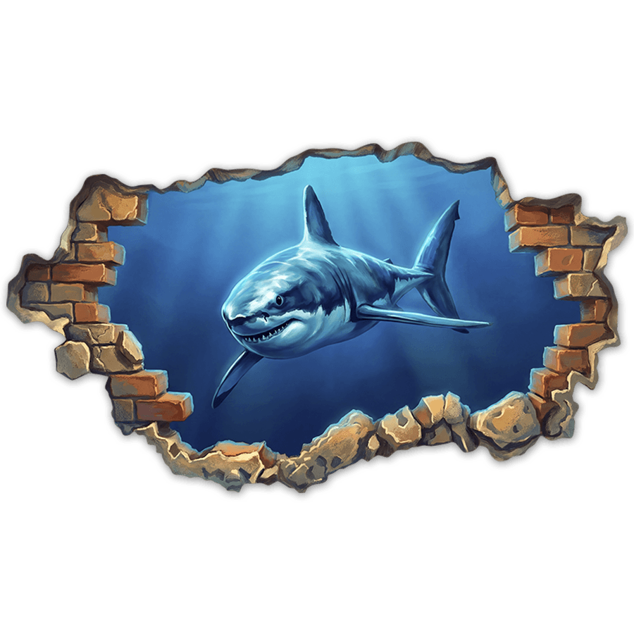 Wall Stickers: Great White Shark Wall Break