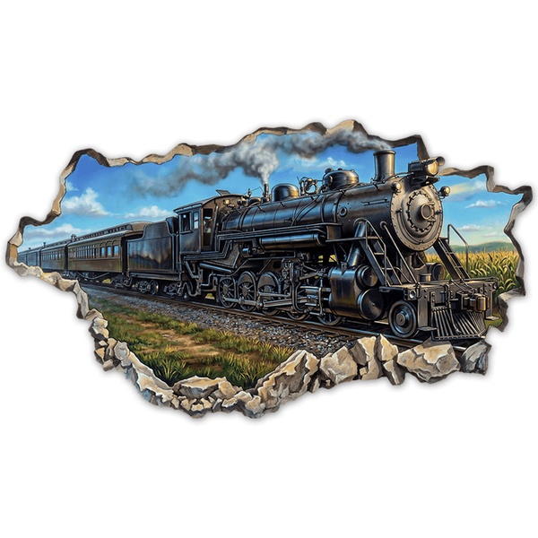 Wall Stickers: Tren de Vapor a Través del Muro