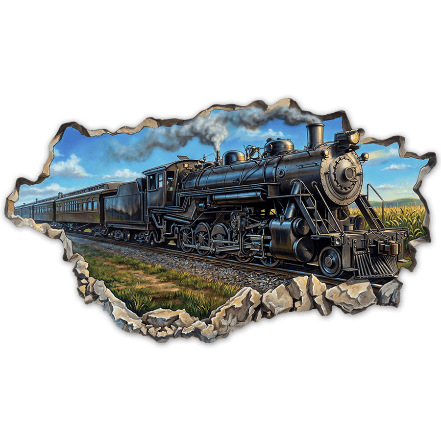 Wall Stickers: Tren de Vapor a Través del Muro