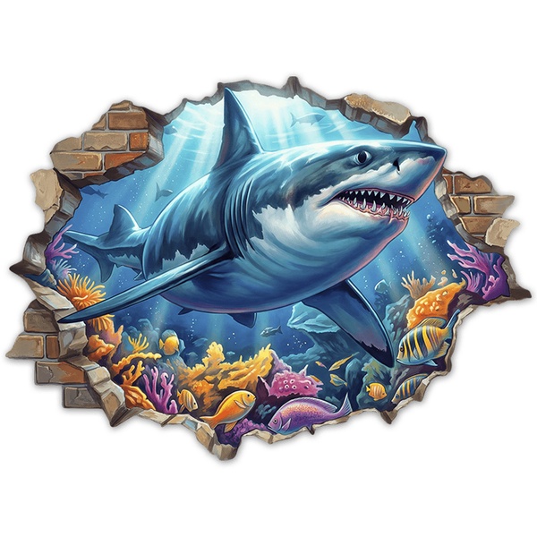 Wall Stickers: Shark Reef Wall Break