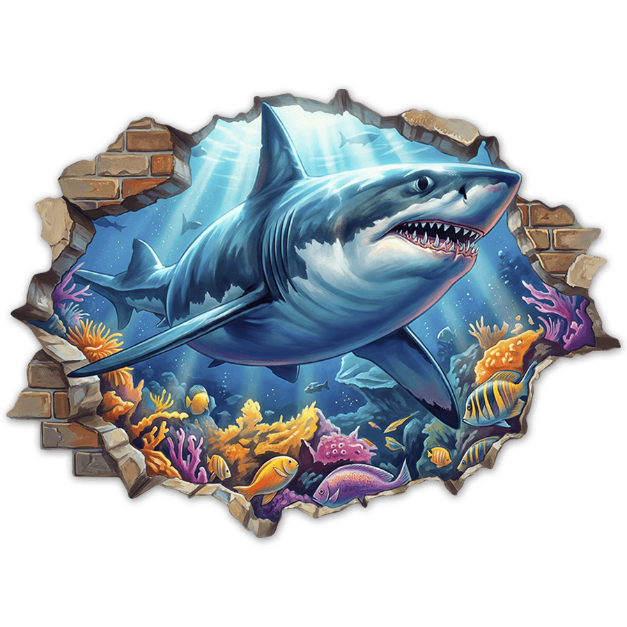 Wall Stickers: Shark Reef Wall Break