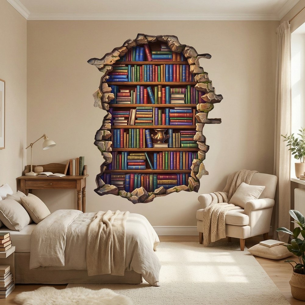 Wall Stickers: Classic Library Wall Break