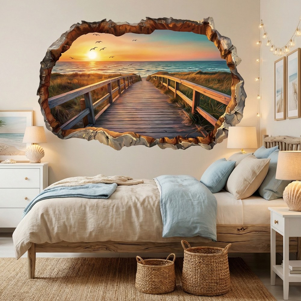 Wall Stickers: Sunset Boardwalk Wall Break