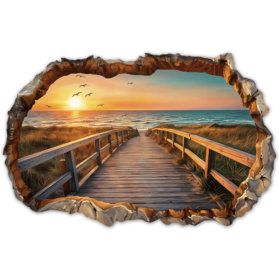 Wall Stickers: Sunset Boardwalk Wall Break