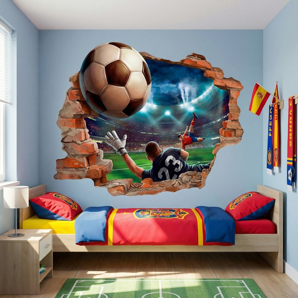 Wall Stickers: Wall Break Bicycle Kick Goal