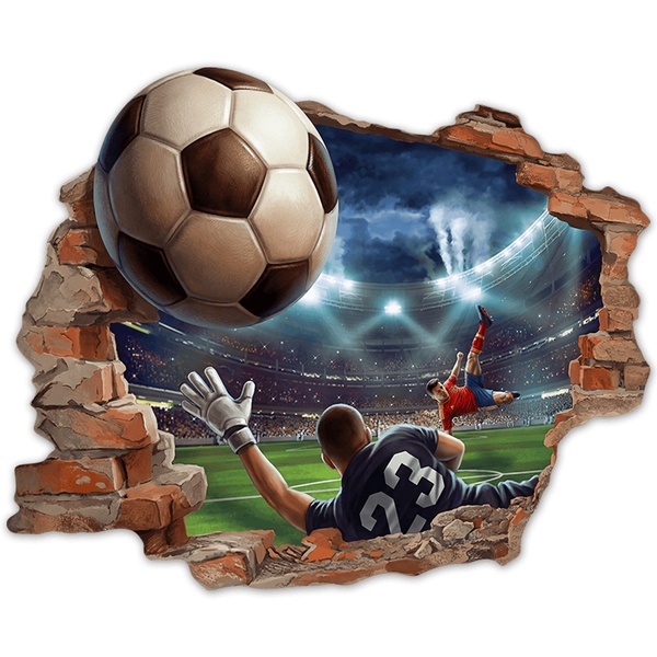 Wall Stickers: Wall Break Bicycle Kick Goal