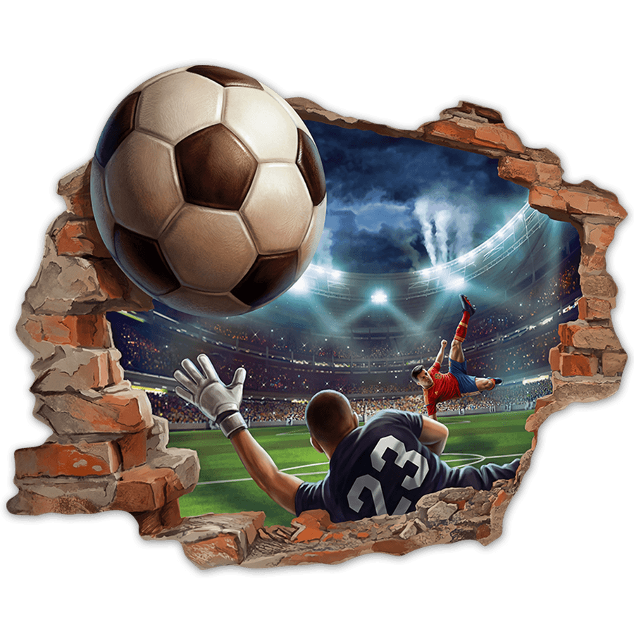 Wall Stickers: Wall Break Bicycle Kick Goal