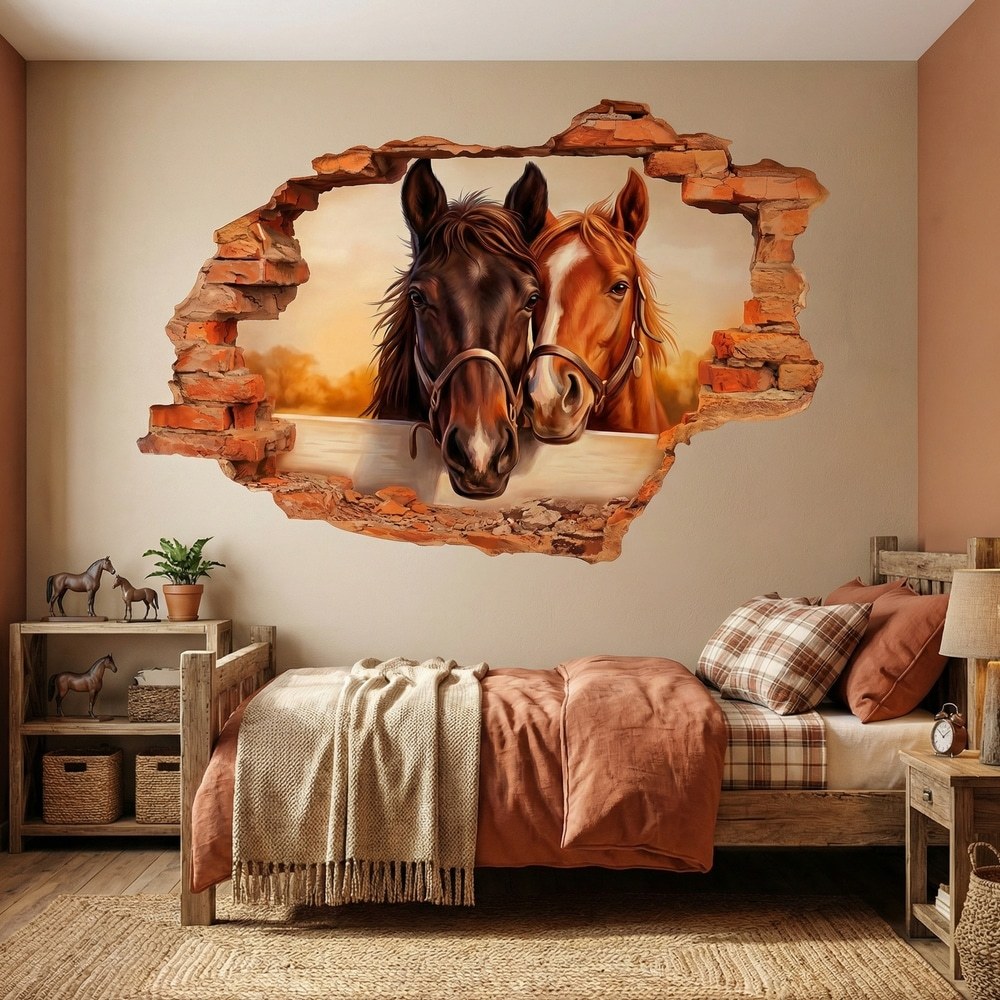 Wall Stickers: Wall Break Friendly Horses