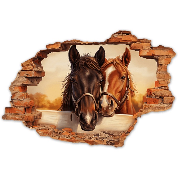 Wall Stickers: Wall Break Friendly Horses