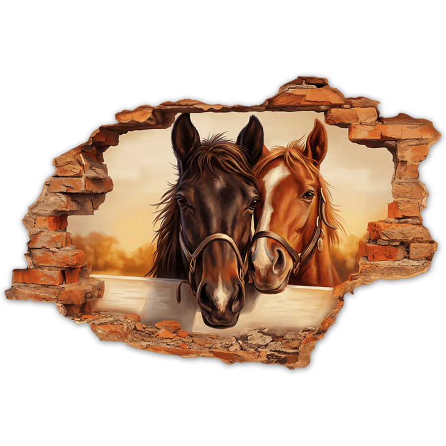 Wall Stickers: Wall Break Friendly Horses
