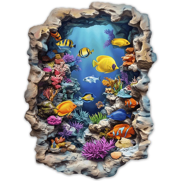 Wall Stickers: Wall Break Tropical Reef