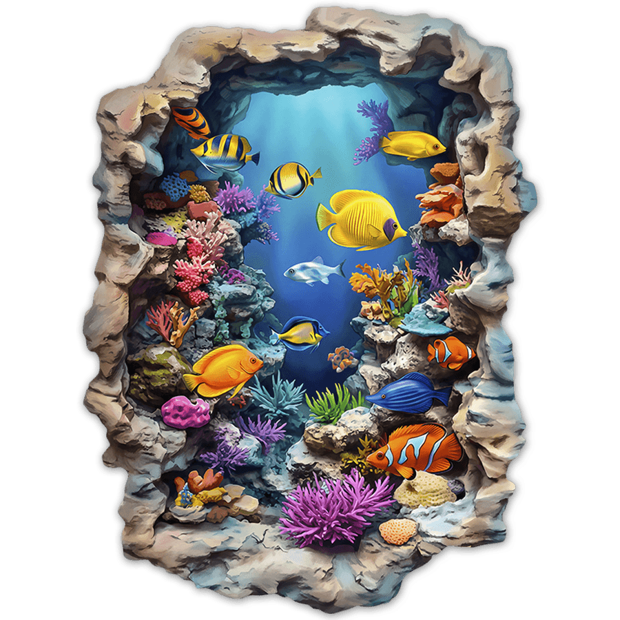 Wall Stickers: Wall Break Tropical Reef