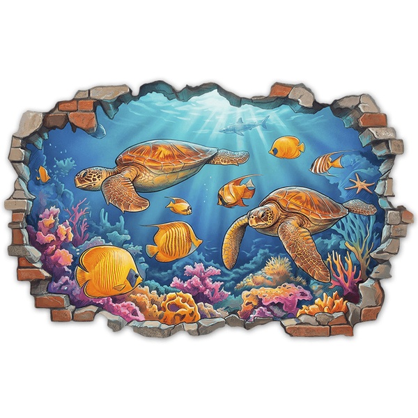 Wall Stickers: Wall Break Reef Turtles